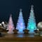 Color Changing Acrylic LED Lighted Christmas Tree Decorations, Set of 3